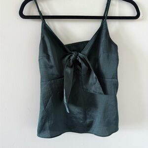 Abercrombie Emerald Green Tie-Front Silk Tank Top